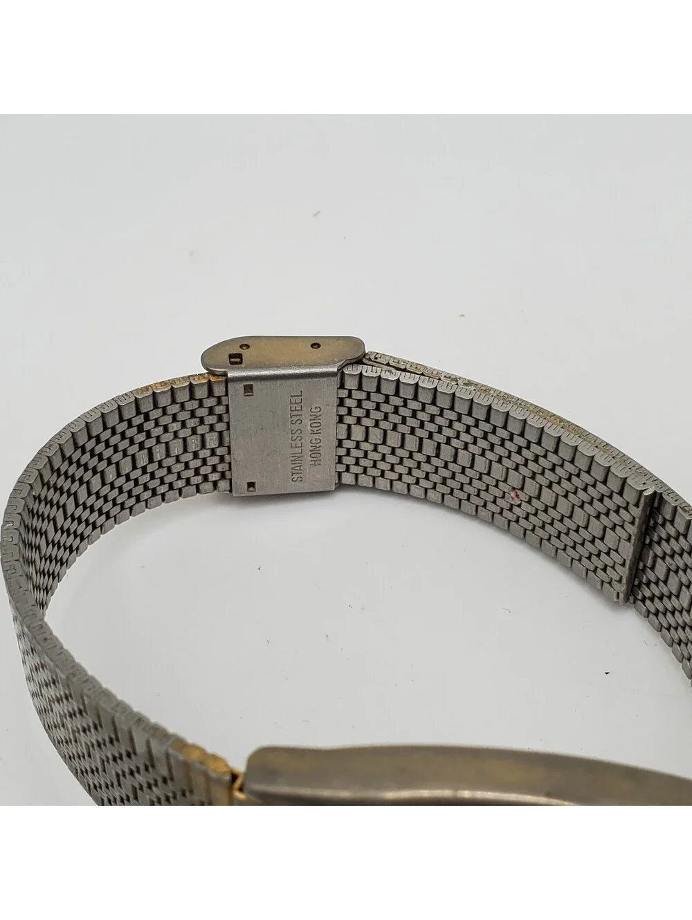 Vintage Sharp Quartz Watch 29mm Square Adjustable Band Tone New Battery